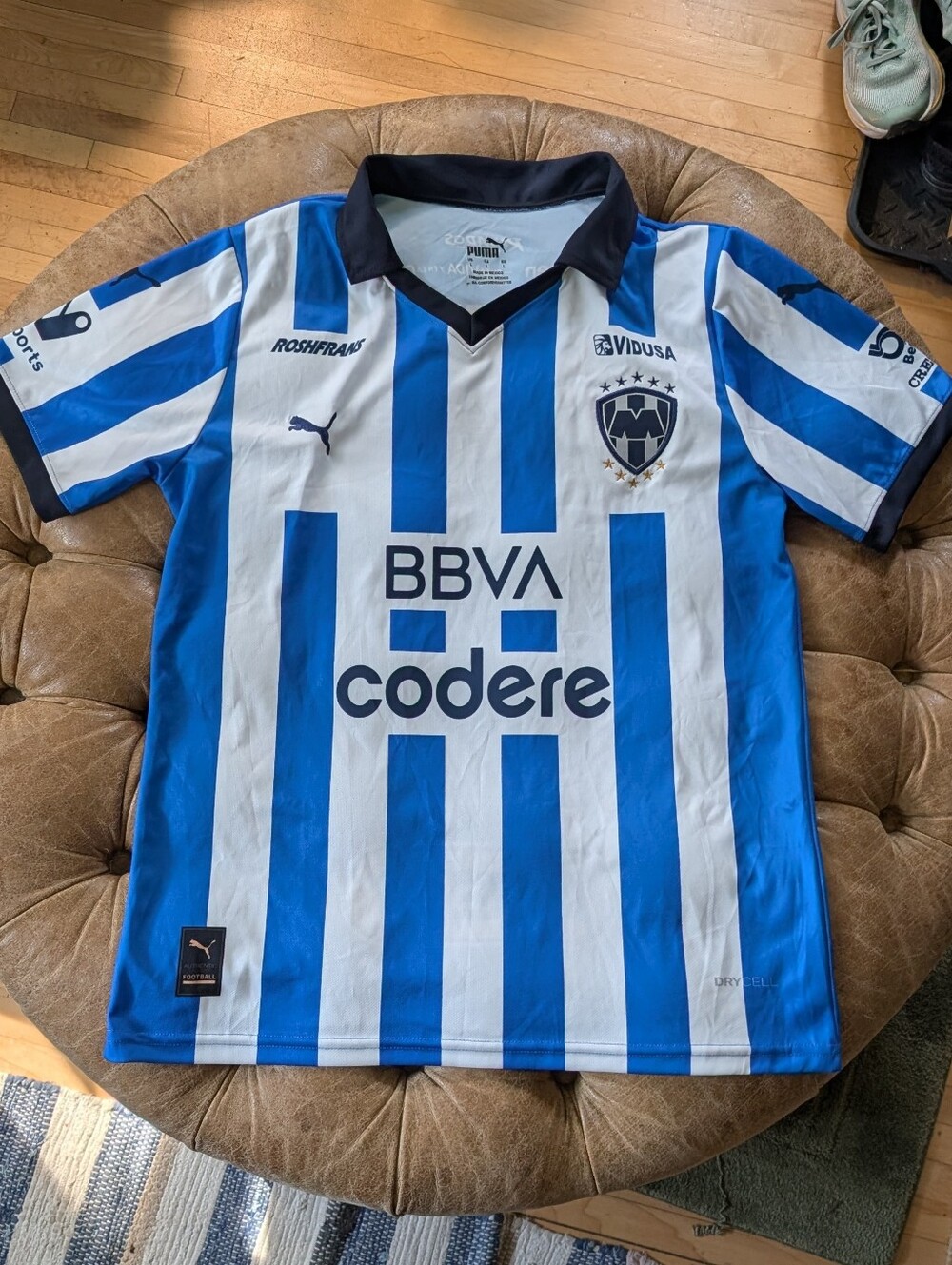 Men's Puma Monterrey Home Jersey 23/24 Size Large White Blue